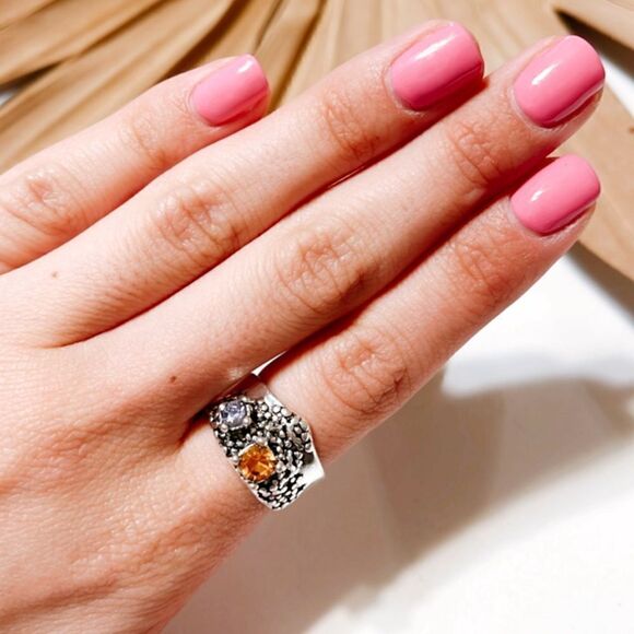 Boho diamond ring A183 - Picture 3 of 4